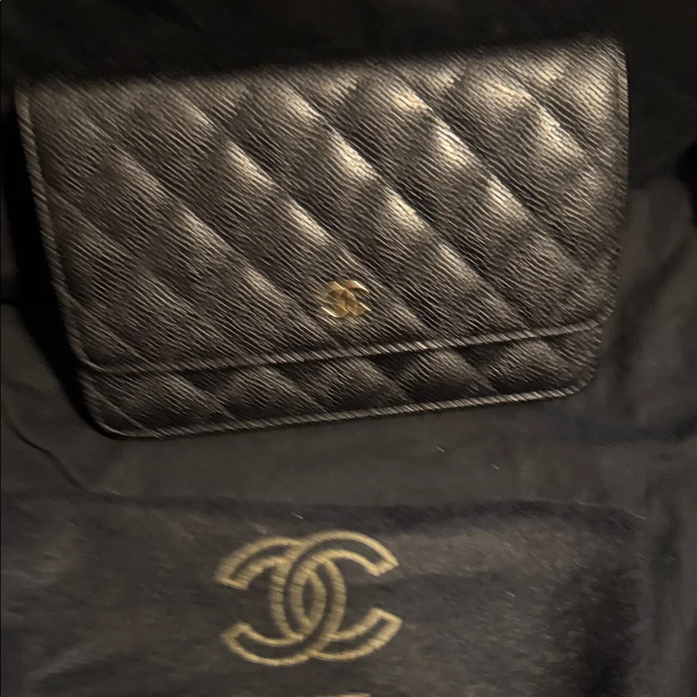 Chanel Black Quilted Crossbody Bag with Gold Chain